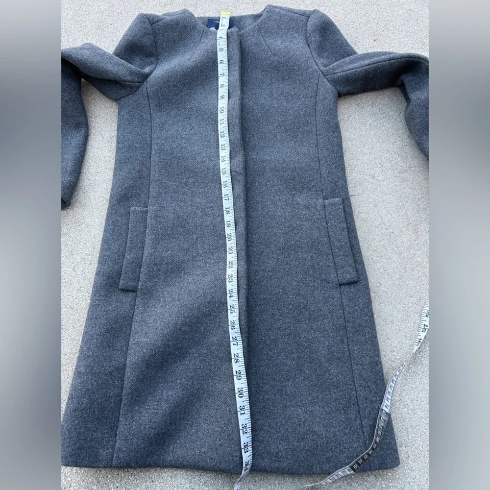 Madewell Curator Wool Long Gray Coat Finely Crafted Women Size XS - Picture 7 of 12